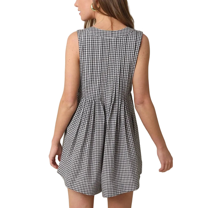 Hailey Gingham Romper WOMEN - Clothing - Jumpsuits & Rompers Olivaceous