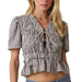 Gracie Striped Peplum Top WOMEN - Clothing - Tops - Short Sleeved Olivaceous