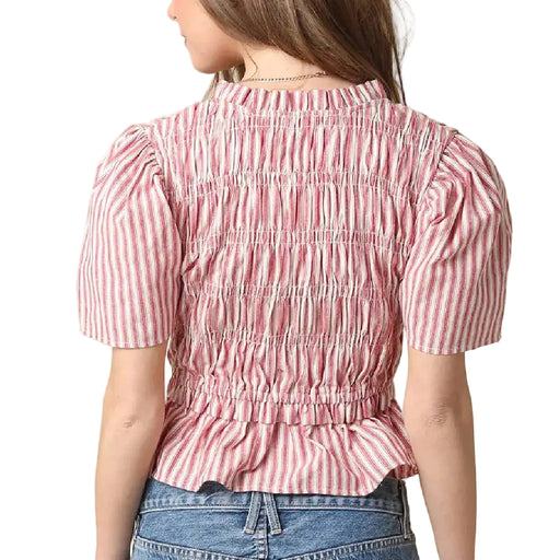Gracie Striped Peplum WOMEN - Clothing - Tops - Short Sleeved Olivaceous