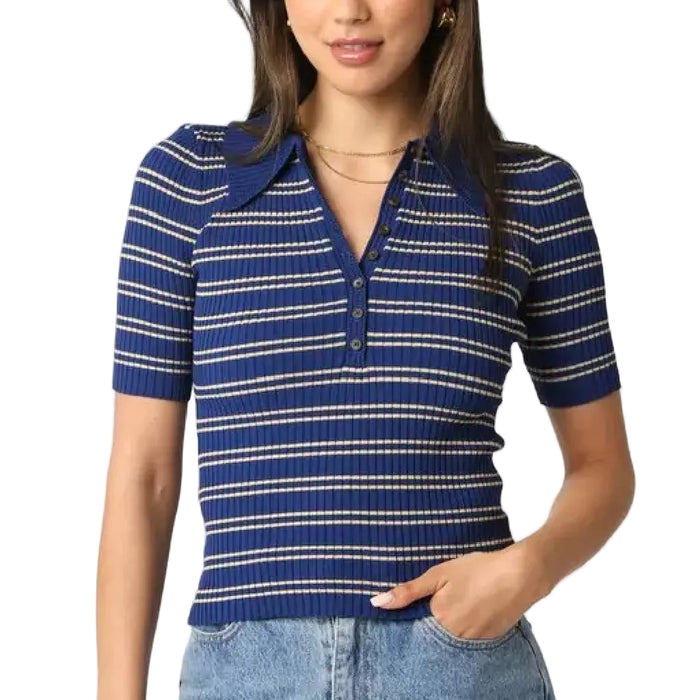 Ina Stripe Top WOMEN - Clothing - Tops - Short Sleeved Olivaceous