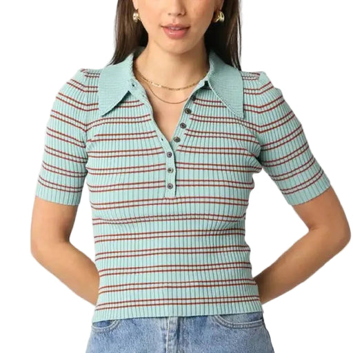 Ina Stripe Top WOMEN - Clothing - Tops - Short Sleeved Olivaceous
