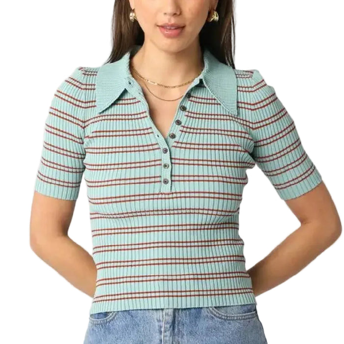 Ina Stripe Top WOMEN - Clothing - Tops - Short Sleeved Olivaceous