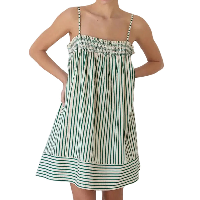 Stripe Baby Doll Green Dress WOMEN - Clothing - Dresses Raisonnel