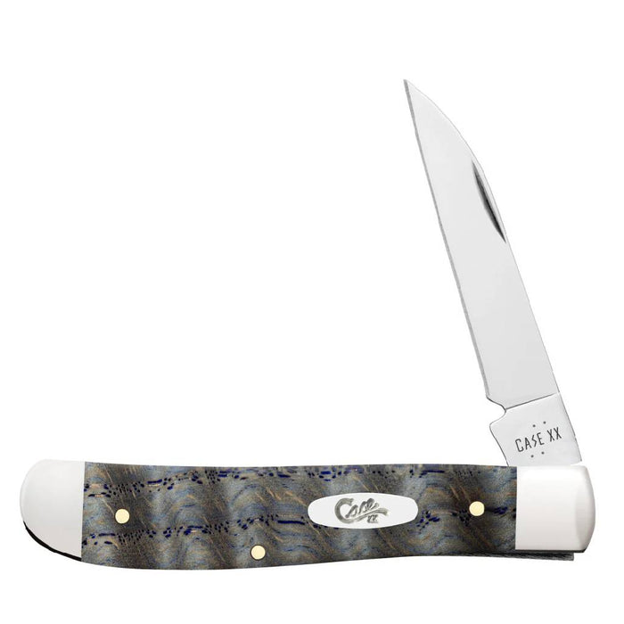 Case Mini Trapper - Smooth Blue Curly Oak Wood Knives W.R. Case