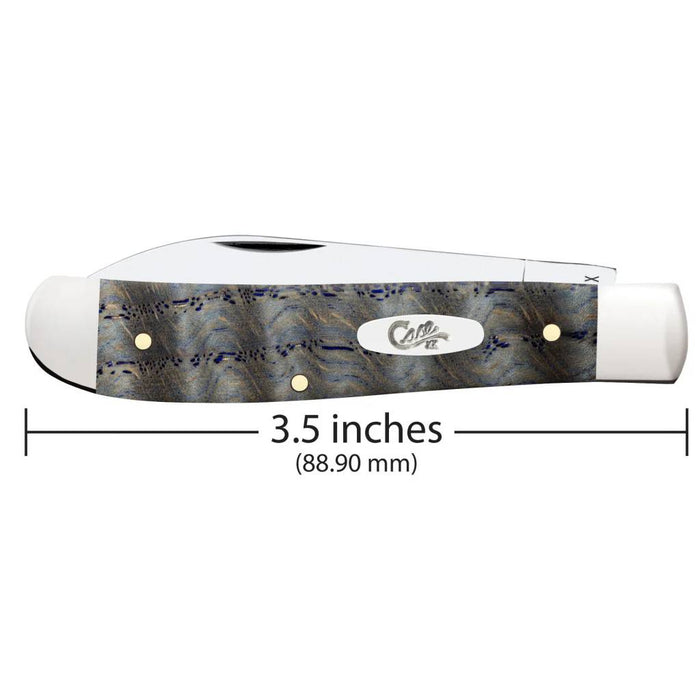 Case Mini Trapper - Smooth Blue Curly Oak Wood Knives W.R. Case