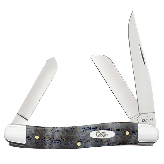 Case Medium Stockman - Smooth Blue Curly Oak Wood Knives W.R. Case