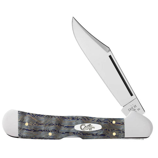 Case Copperlock - Smooth Blue Curly Oak Wood Knives W.R. Case