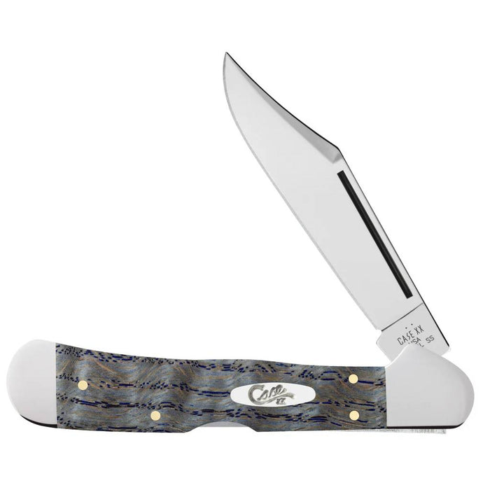 Case Copperlock - Smooth Blue Curly Oak Wood Knives W.R. Case