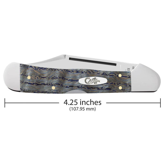 Case Copperlock - Smooth Blue Curly Oak Wood Knives W.R. Case