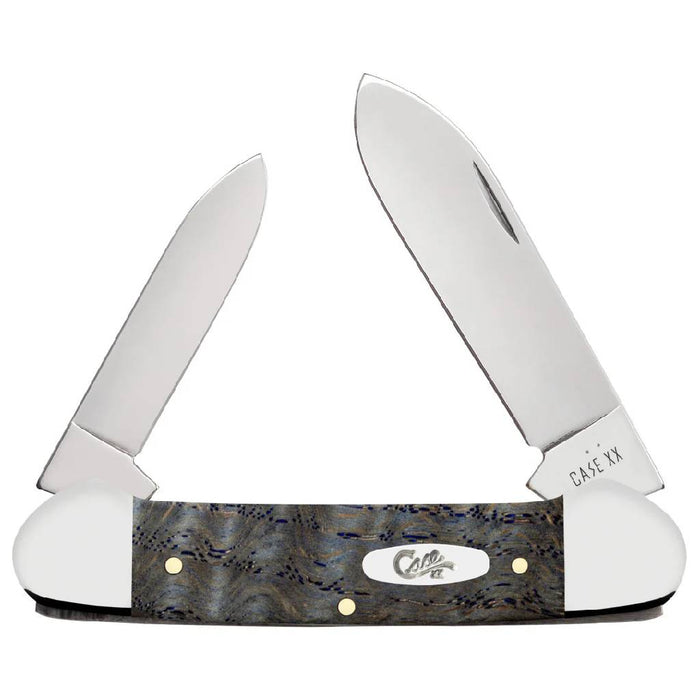 Case Canoe - Smooth Blue Curly Oak Wood Knives W.R. Case