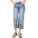 Horse Embroidered Cropped Denim Jean WOMEN - Clothing - Jeans Blue B