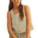 Gingham Square Neck Top WOMEN - Clothing - Tops - Sleeveless Miou Muse