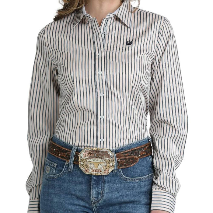 Cinch Women's Tencel Stripe Button Down Top WOMEN - Clothing - Tops - Long Sleeved Cinch