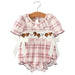 Horse Embroidered Smocked Pink Plaid Romper KIDS - Baby - Baby Girl Clothing Rylee Faith Designs