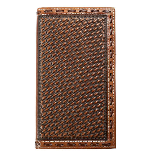 3D Trifold Basketweave Embossed Brown Rodeo Wallet MEN - Accessories - Wallets & Money Clips M&F Western Products