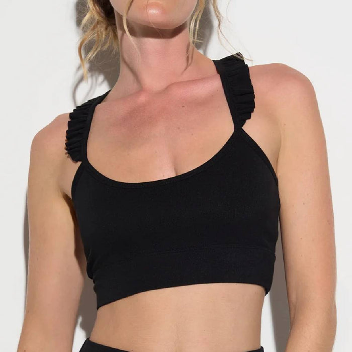 Spiritual Gangster Zen Rib Sunny Black Bralette