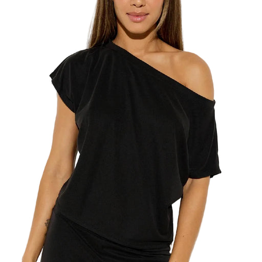 Spiritual Gangster Zen Rib Asha Black Top WOMEN - Clothing - Tops - Short Sleeved Spiritual Gangster