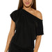 Spiritual Gangster Zen Rib Asha Black Top WOMEN - Clothing - Tops - Short Sleeved Spiritual Gangster