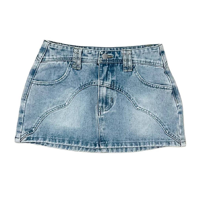 Low Rise Denim Skirt WOMEN - Clothing - Skirts LE LIS