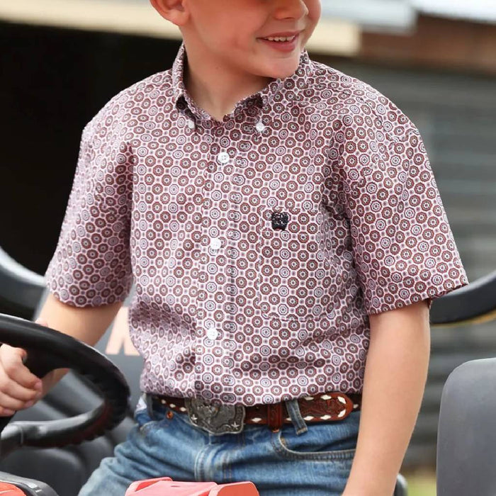 Cinch Boy's Medallion Button Down Shirt KIDS - Boys - Clothing - Shirts - Short Sleeve Shirts Cinch