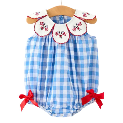 Baby Girl's 4th of July Plaid Romper KIDS - Baby - Baby Girl Clothing Rylee Faith Designs