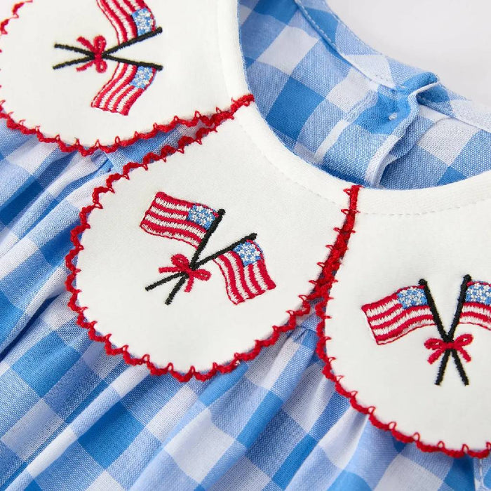 Baby Girl's 4th of July Plaid Romper KIDS - Baby - Baby Girl Clothing Rylee Faith Designs