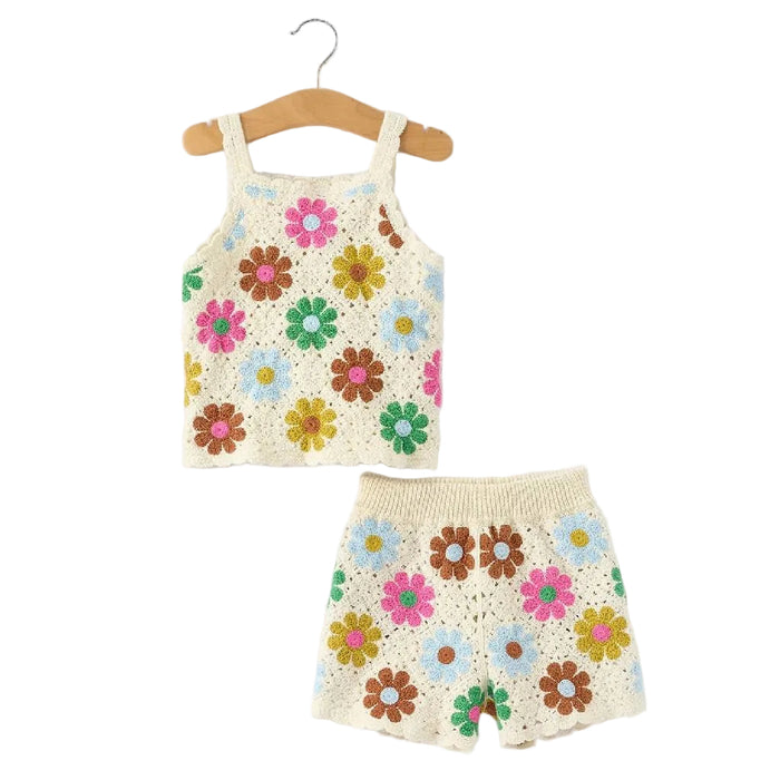 Girl's Floral Crochet Set KIDS - Girls - Clothing - Short Sets Rylee Faith Designs