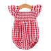 Baby Girl's Smocked Red Plaid Romper KIDS - Baby - Baby Girl Clothing Rylee Faith Designs