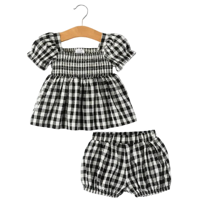 Baby Girl's Smocked Plaid Bloomer Set KIDS - Baby - Baby Girl Clothing Rylee Faith Designs