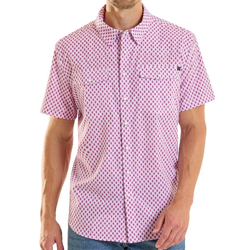 Rock & Roll Denim Men's Tek Mesh Mini Geo Print Pearl Snap Shirt MEN - Clothing - Shirts - Short Sleeve Panhandle