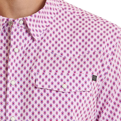Rock & Roll Denim Men's Tek Mesh Mini Geo Print Pearl Snap Shirt MEN - Clothing - Shirts - Short Sleeve Panhandle
