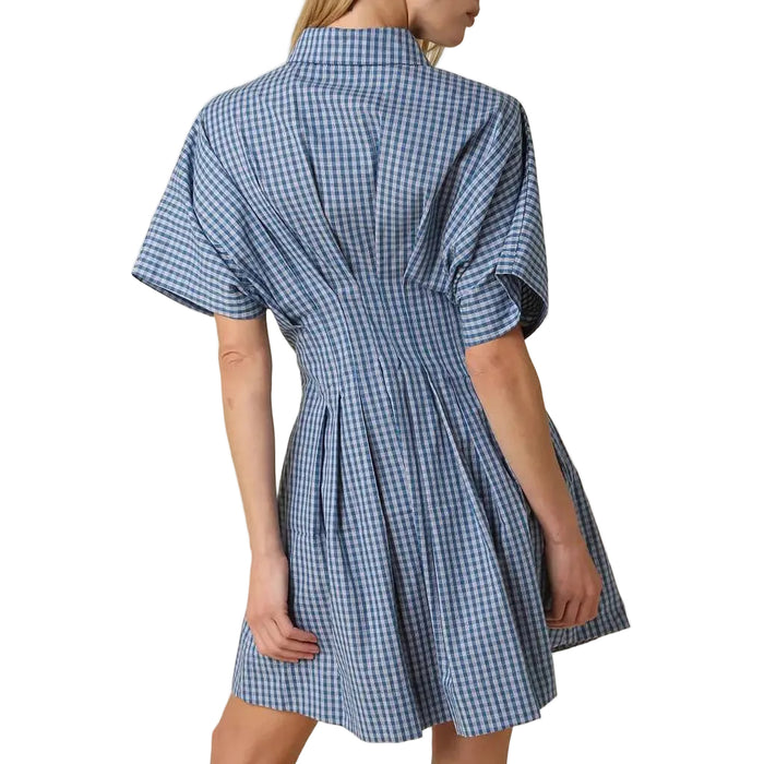 Alana Gingham Teal Blue Dress WOMEN - Clothing - Dresses Olivaceous