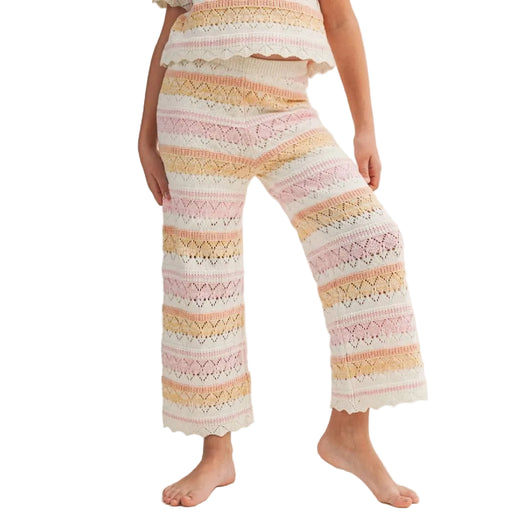 Girl's Pointelle Cotton Lined Pink Stripe Set KIDS - Girls - Clothing - Pants Pistachio Playground