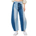 Contrast Panel Barrel Jeans WOMEN - Clothing - Jeans Blue B