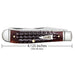 Case Mini Trapper - Pocket Worn Mahogany Bone w/Fluted Bolsters Knives - Knives Teskeys