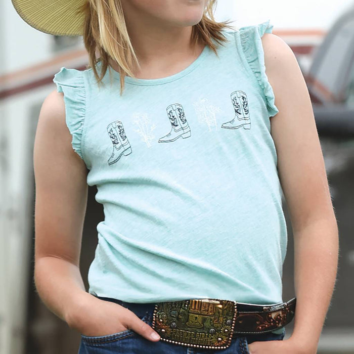 Cruel Denim Girl's Light Blue Boot Tank Top