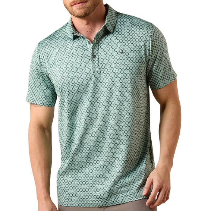 Ariat Men's All Over Printed Heathered Polo Shirt