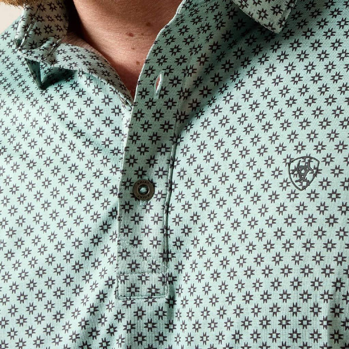 Ariat Men's All Over Printed Heathered Polo Shirt