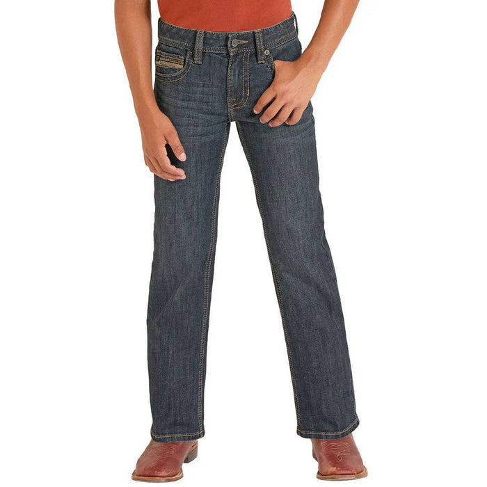 Rock & Roll Denim Boy's Rope Stitch Embroidered Boot Cut Jean