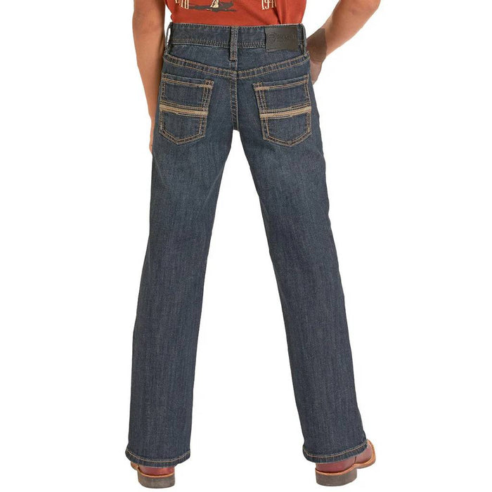 Rock & Roll Denim Boy's Rope Stitch Embroidered Boot Cut Jean