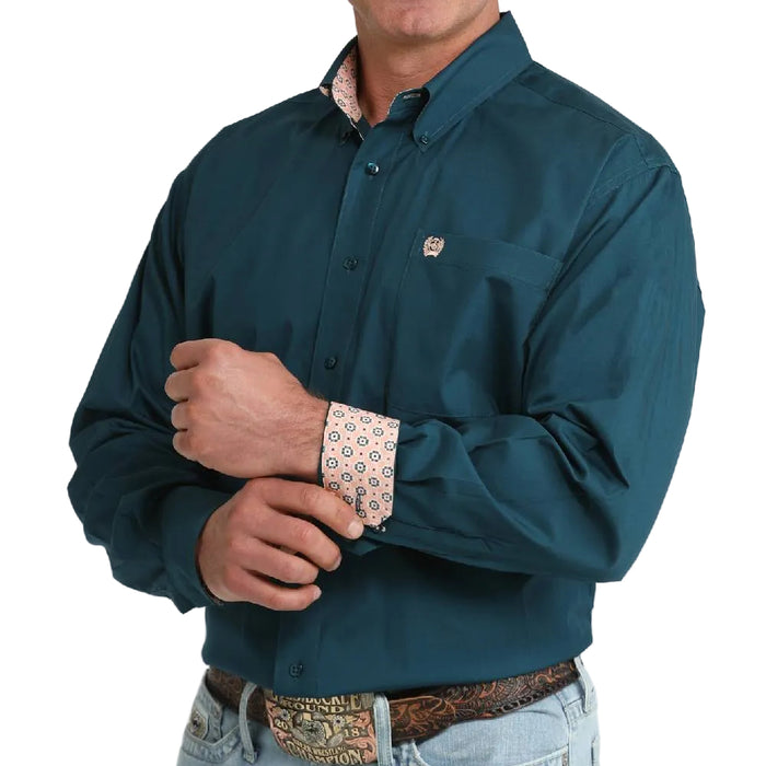 Cinch Men's Solid Teal Button Down Shirt