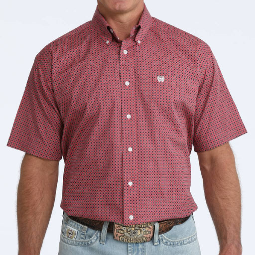 Cinch Men's Pink Medallion Print Button Down Shirt MEN - Clothing - Shirts - Short Sleeve Cinch