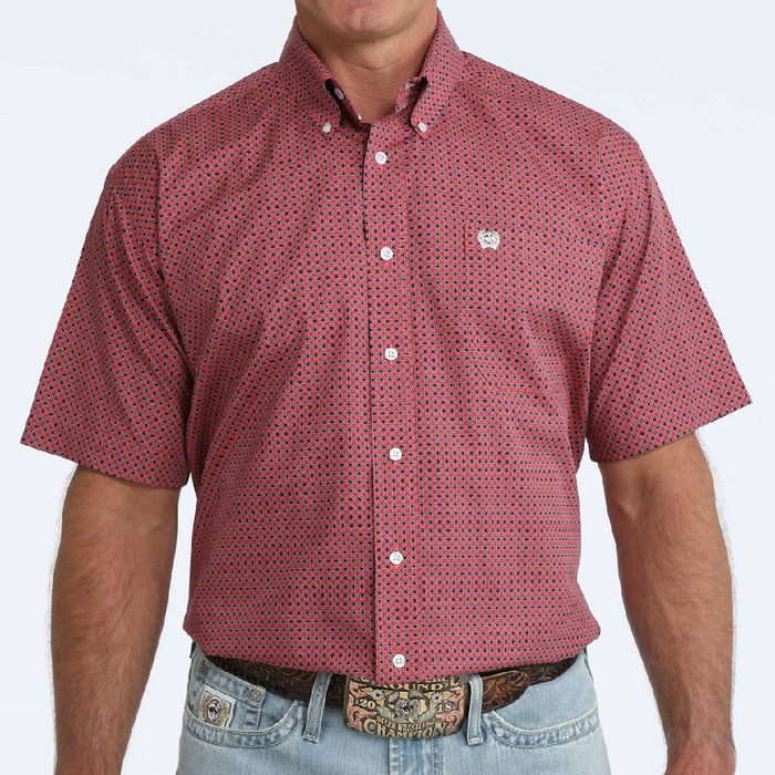 Cinch Men's Pink Medallion Print Button Down Shirt