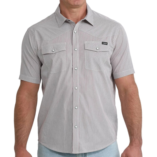 Cinch Men's Stripe Burgundy Camp Shirt MEN - Clothing - Shirts - Short Sleeve Cinch