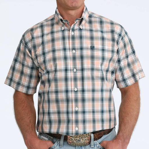 Cinch Men's Plaid Print Button Down Shirt MEN - Clothing - Shirts - Short Sleeve Cinch