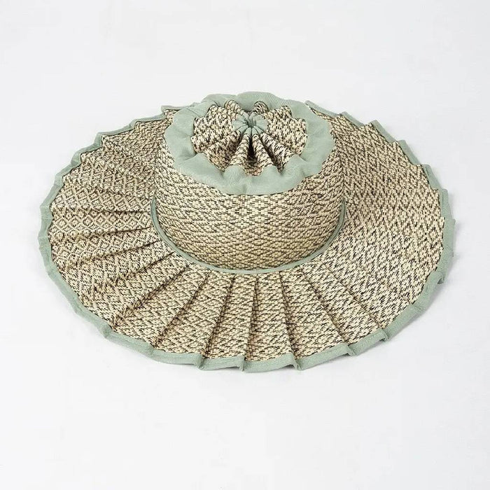 Ruffled Plaid Sun Hat - T Grass
