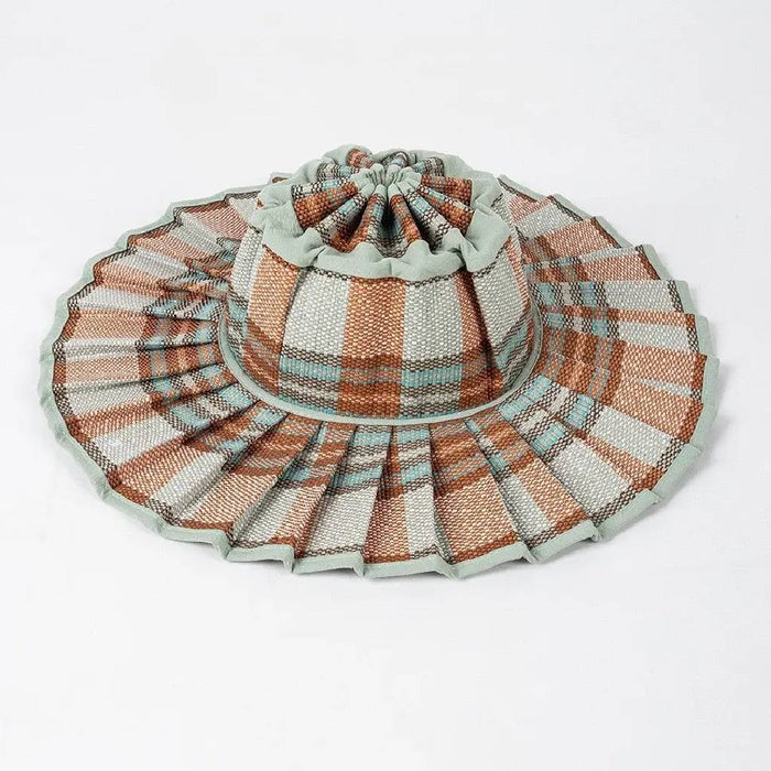 Ruffled Plaid Sun Hat - TG Grass