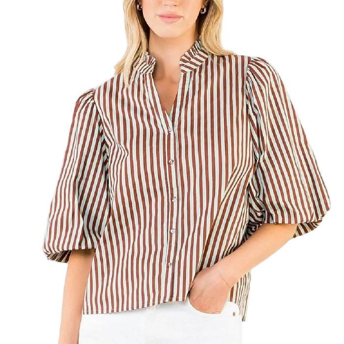 Stripe Button Down Top