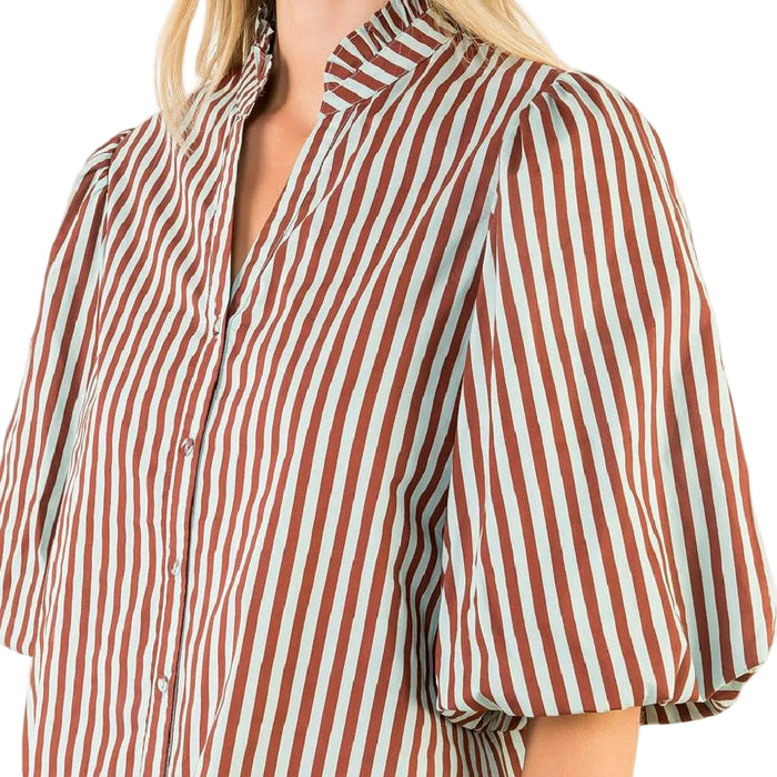 Stripe Button Down Top