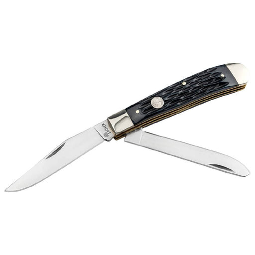 Böker Trapper Traditional Jigged Black Bone Pocket Knife Knives Boker